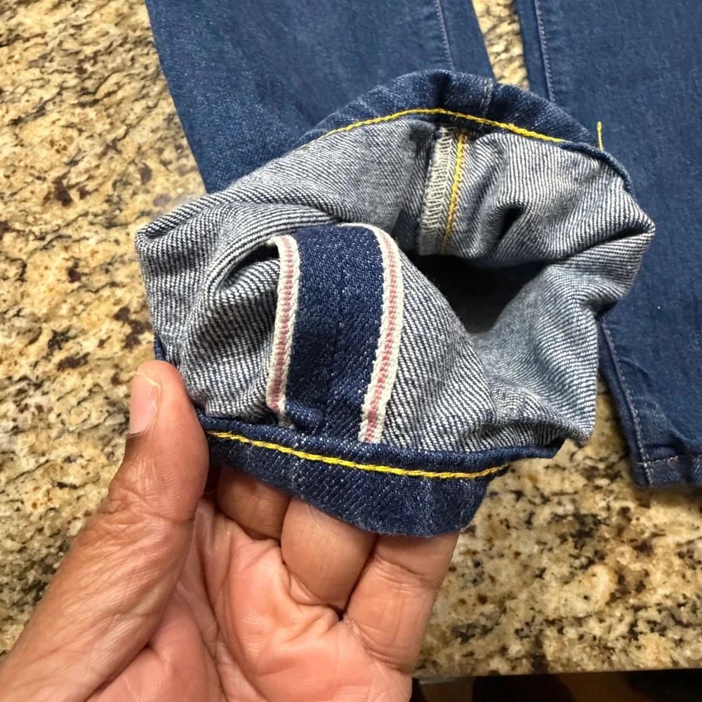 Levi Strauss 701 Vintage Selvedge Jeans Big E Redline Modified Waist 31 Indigo